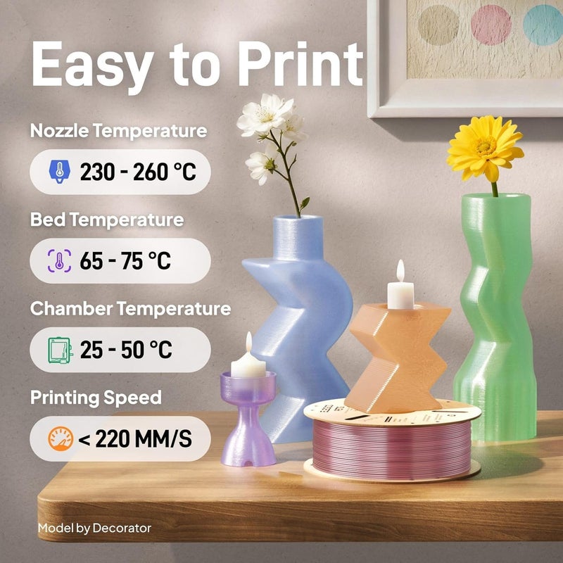 ELEGOO خيوط PETG 1.75 مم برتقالي شفاف 1 كجم، خيوط طابعة ثلاثية الأبعاد شبه شفافة عالية الدقة، قوية ودائمة 1 كجم بكرة (2.2 رطل) تناسب معظم طابعات FDM ثلاثية الأبعاد - Image 5